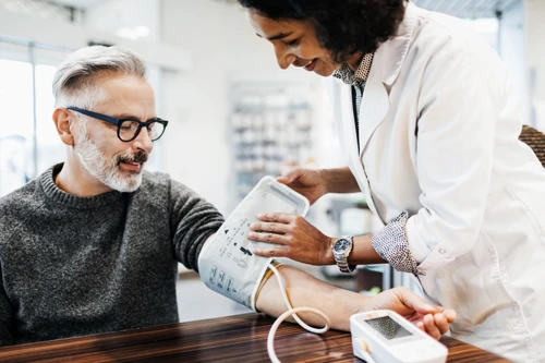 Man getting blood pressure reading