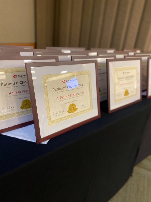 Patients Choice Awards certificates.