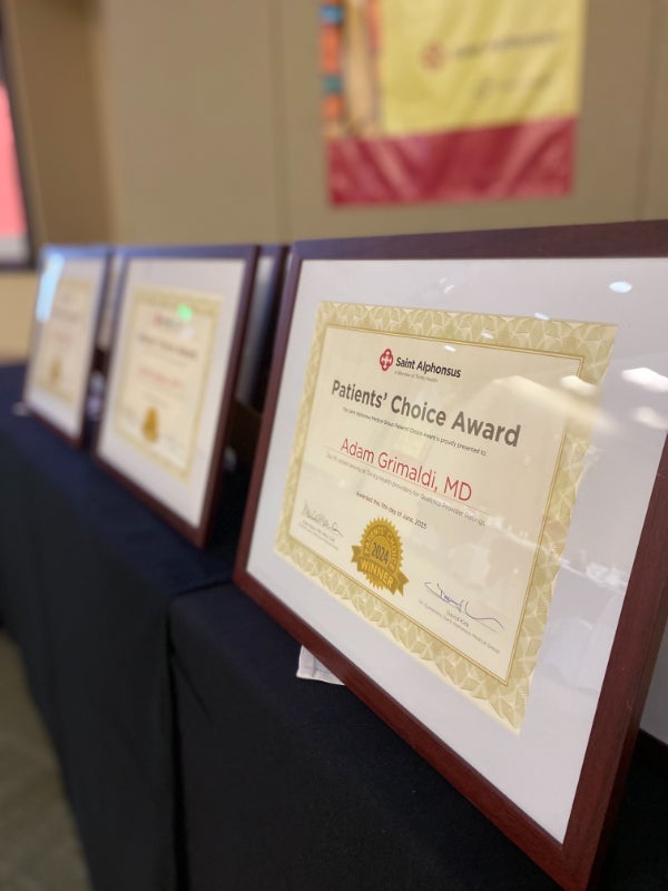 Dr. Adam Grimaldi's certificate.