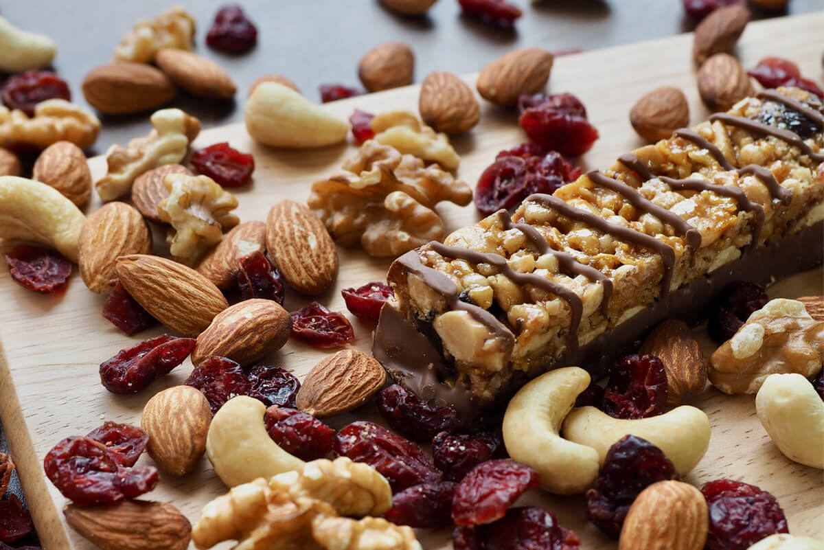 These cereal bars are chewy, crunchy and delicious with good-for-you seeds, nuts, fruit and little explosions of chocolate.