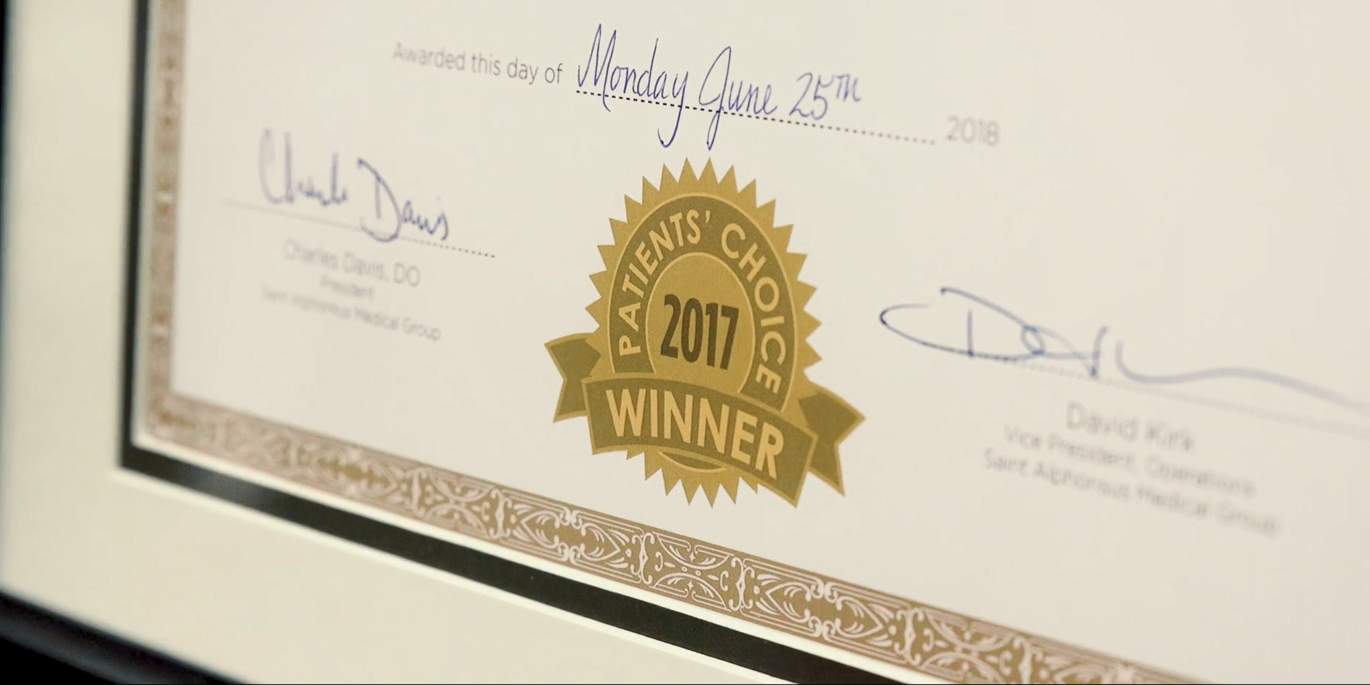 Saint Alphonsus Patients' Choice Award Winners 2017