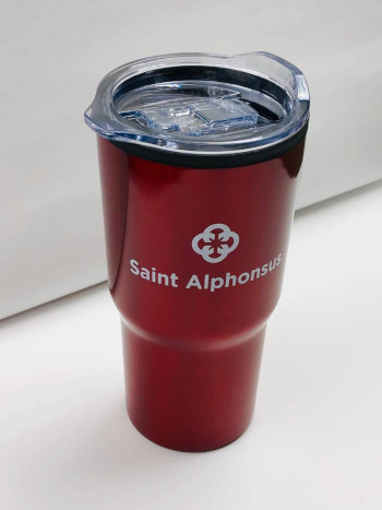 Contoured Red Metal Hot or cold tumbler