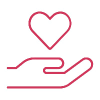heart over hand icon